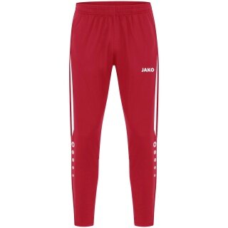 JAKO Training Pants (Polyester Pants) Power (elastic, side pockets with zipper) long red/white Children