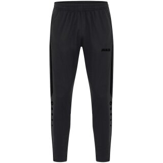 JAKO Training Pants (Polyester Pants) Power (elastic, side pockets with zipper) long black Kids
