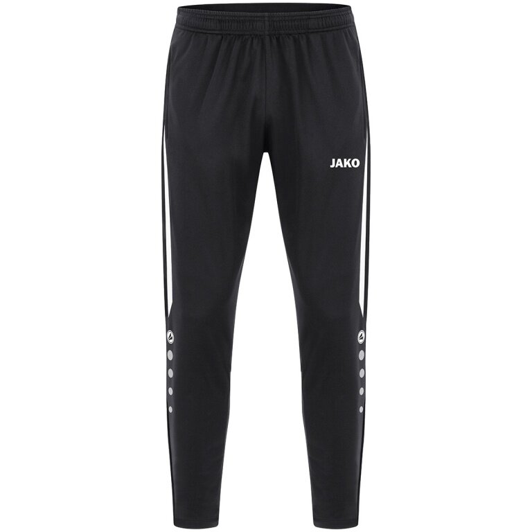 JAKO Training Pants (Polyester Pants) Power (elastic, side pockets with zipper) long black/white Men