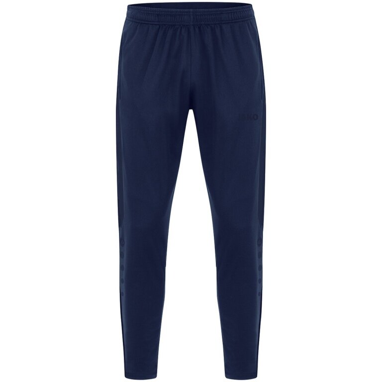 JAKO Training Pants (Polyester Pants) Power (elastic, side pockets with zipper) long navy blue Children