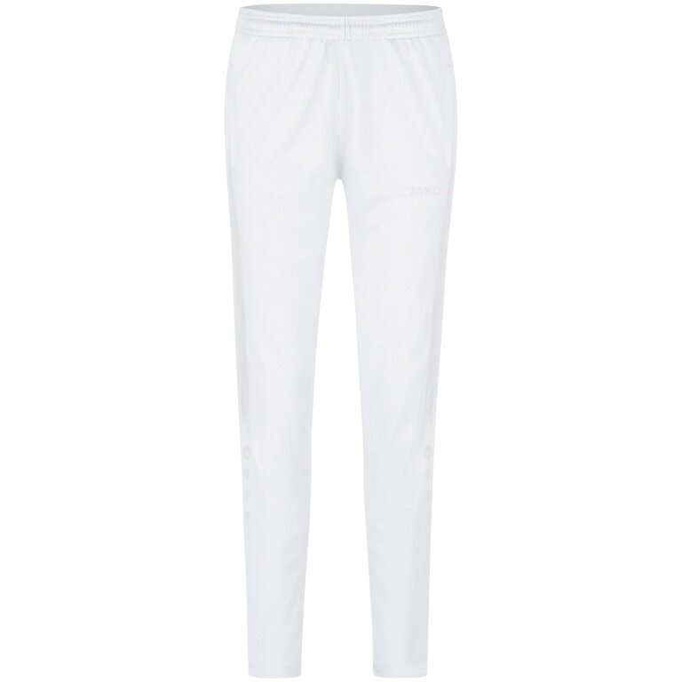 JAKO Training Pants (Polyester Pants) Power (elastic, side pockets with zipper) long white Women