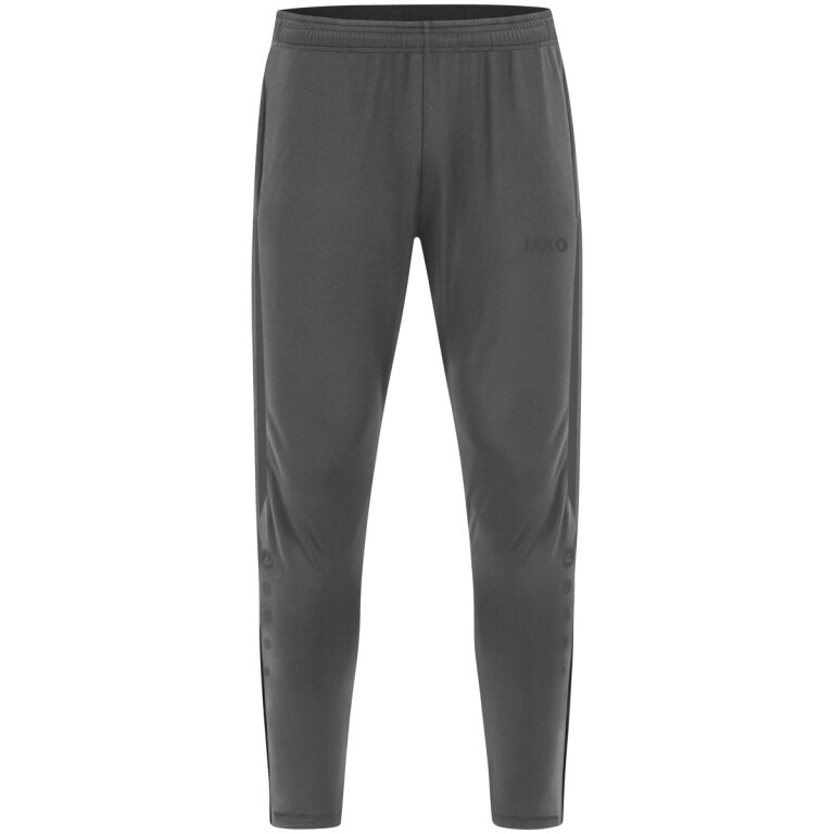 JAKO Power Training Trousers (Stretch Knit Polyester, Side Pockets with Zipper) Long Anthracite Grey Kids