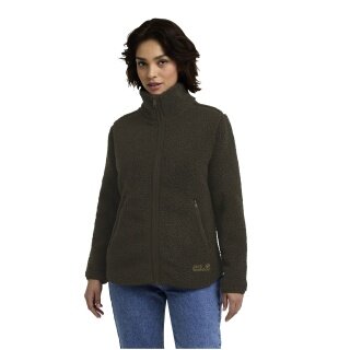Jack Wolfskin High Curl Fleece Jacket (warm, breathable) dark green ladies