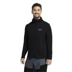 Jack Wolfskin Litestride Hooded Full Zip Fleece Jacket (with hood, elastic material) black men's