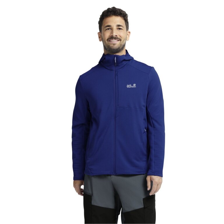 Jack Wolfskin Litestride Hooded Full Zip Fleece Jacket (with hood, elastic material) orchid blue men's
