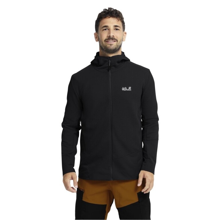Jack Wolfskin Ridge Hike Hooded Fleece Jacket (with hood, breathable) black men's