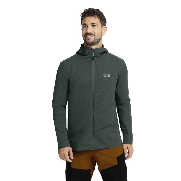 Jack Wolfskin Ridge Hike Hooded Fleece Jacket (with hood, breathable) green men's
