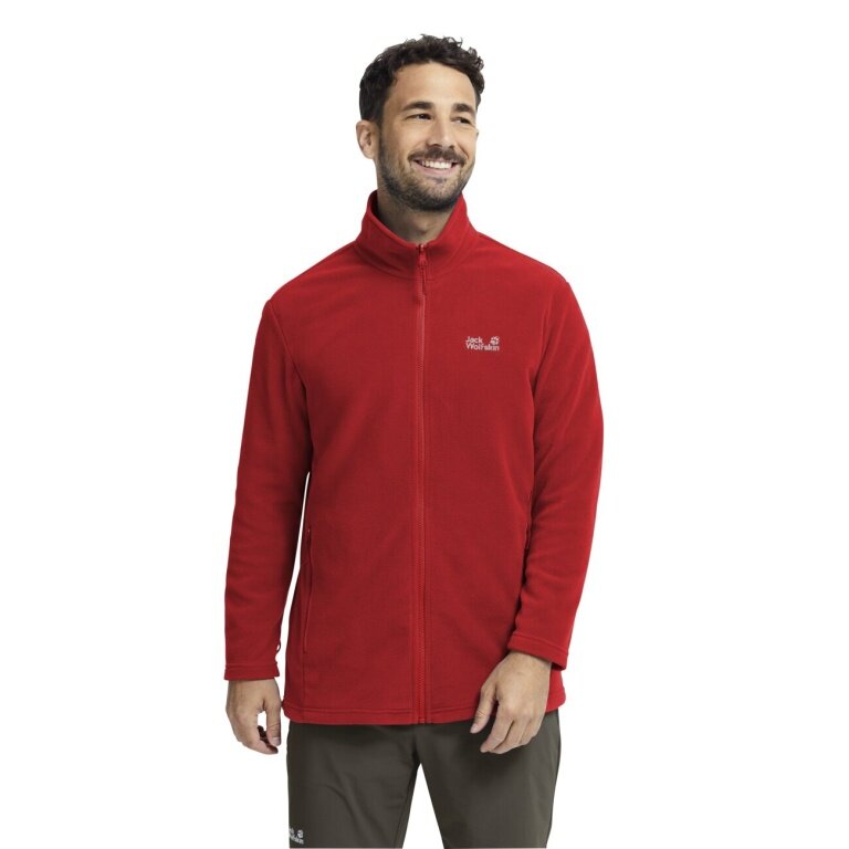 Jack Wolfskin Taunus 100 Full Zip Fleece Jacket (lightweight, breathable) red men's