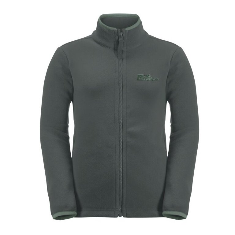 Jack Wolfskin Fleece Jacket Taunus (quick-drying, breathable) dark green Kids