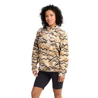 Jack Wolfskin Fleece Pullover Paw Era 100 Print Half-Zip brown/beige Ladies
