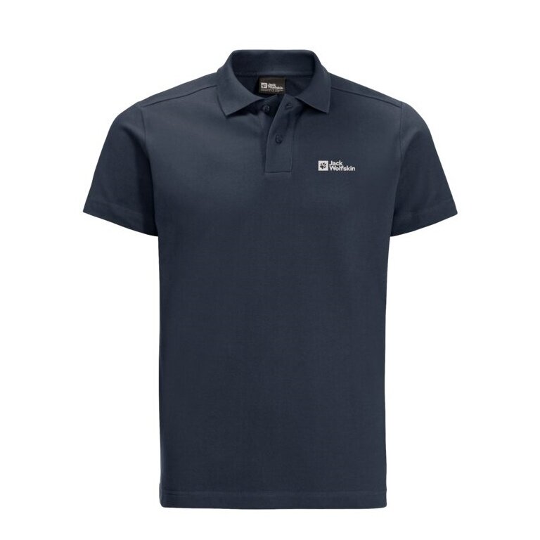 Jack Wolfskin Essential Leisure Polo (Organic Cotton) Night Blue Men's