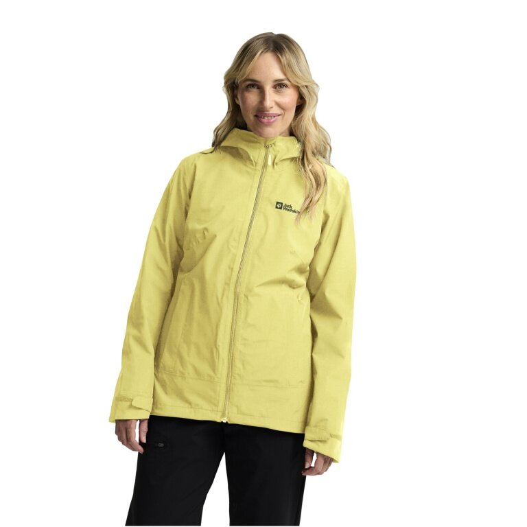 Jack Wolfskin All-Season Jacket Moonrise 3in1 2025 (waterproof and windproof, with fleece inner jacket) lemon yellow ladies