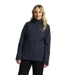 Jack Wolfskin All-Season Jacket Moonrise 3in1 2025 (waterproof and windproof, with fleece inner jacket) midnight blue/sky blue ladies