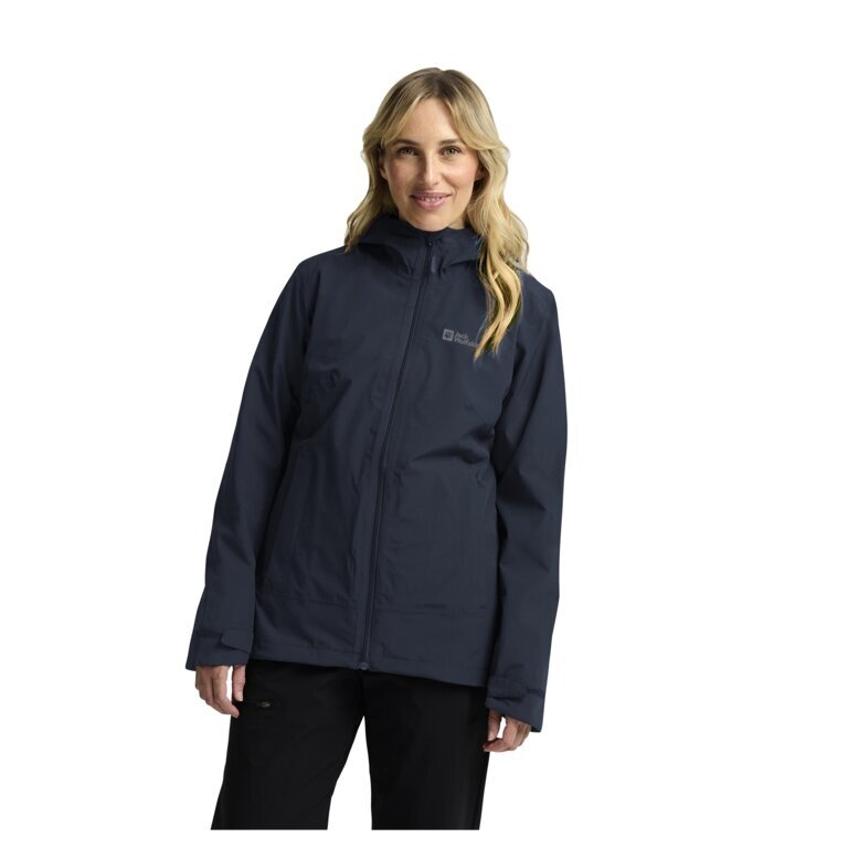 Jack Wolfskin All-Season Jacket Moonrise 3in1 2025 (waterproof and windproof, with fleece inner jacket) midnight blue/sky blue ladies