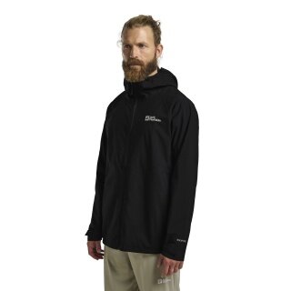 Jack Wolfskin Prelight Rain Jacket 2.5 Layers LT (lightweight, waterproof, breathable) black men's