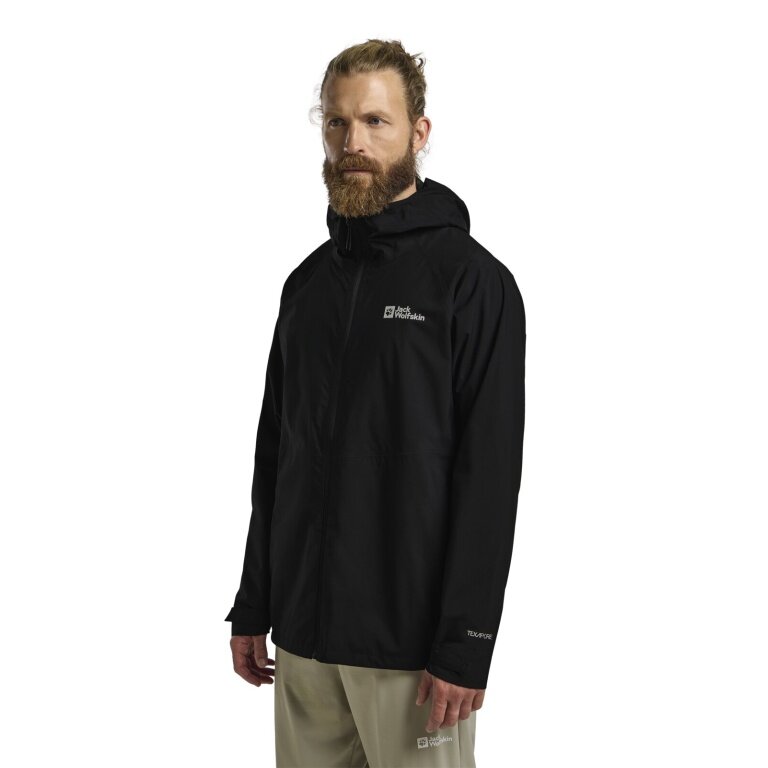 Jack Wolfskin Prelight Rain Jacket 2.5 Layers LT (lightweight, waterproof, breathable) black men's