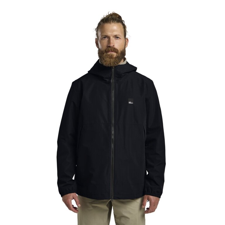 Jack Wolfskin Rain Jacket Terraview 2-Layer (waterproof, breathable, elastic cuffs) 2025 navy blue men's
