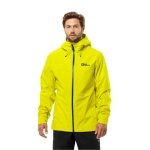 Jack Wolfskin Hiking Jacket/Rain Jacket Highest Peak 3-Layer (waterproof, windproof, breathable) lemon yellow Men's