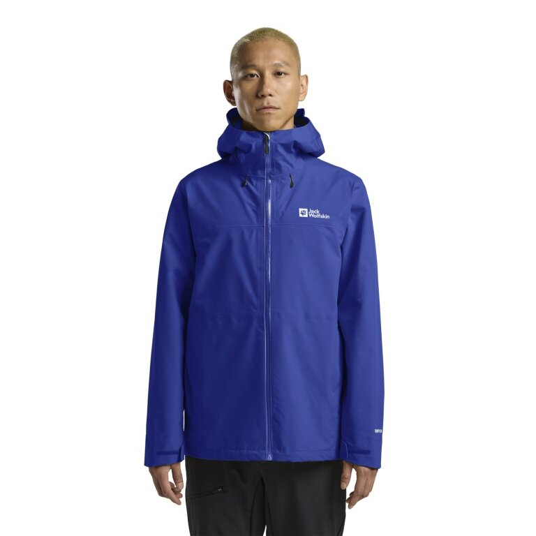 Jack Wolfskin Hiking Jacket/Rain Jacket Highest Peak 3-Layer (waterproof, windproof, breathable) vibrant blue men's