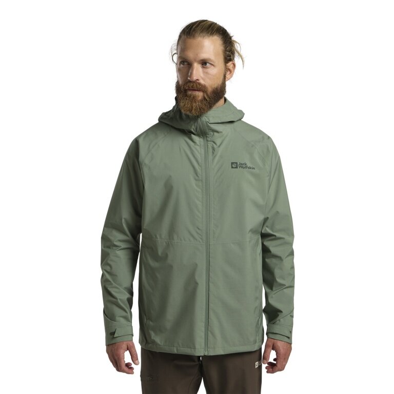 Jack Wolfskin Prelight 2.5 Layer LT Rain Jacket (lightweight, waterproof, breathable) eucalyptus green men's