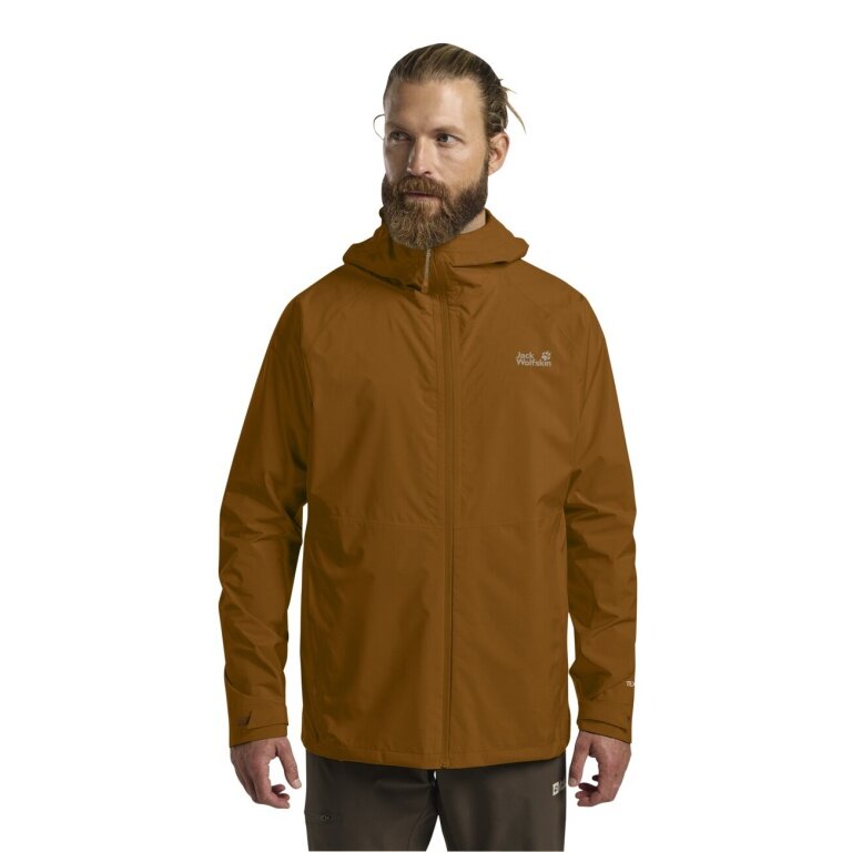 Jack Wolfskin Prelight Rain Jacket 2.5 Layers LT (lightweight, waterproof, breathable) brown men's