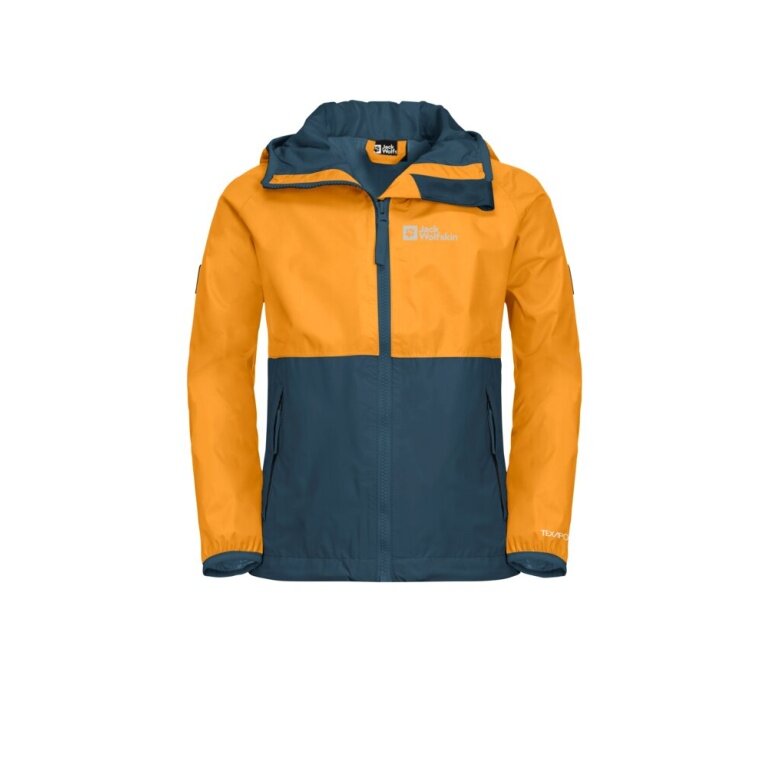 Jack Wolfskin Rain Jacket Rainy Days (breathable, windproof, waterproof) orange Kids
