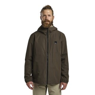 Jack Wolfskin Rain Jacket Terraview 2-Layer (waterproof, breathable, elastic cuffs) 2025 brown men's