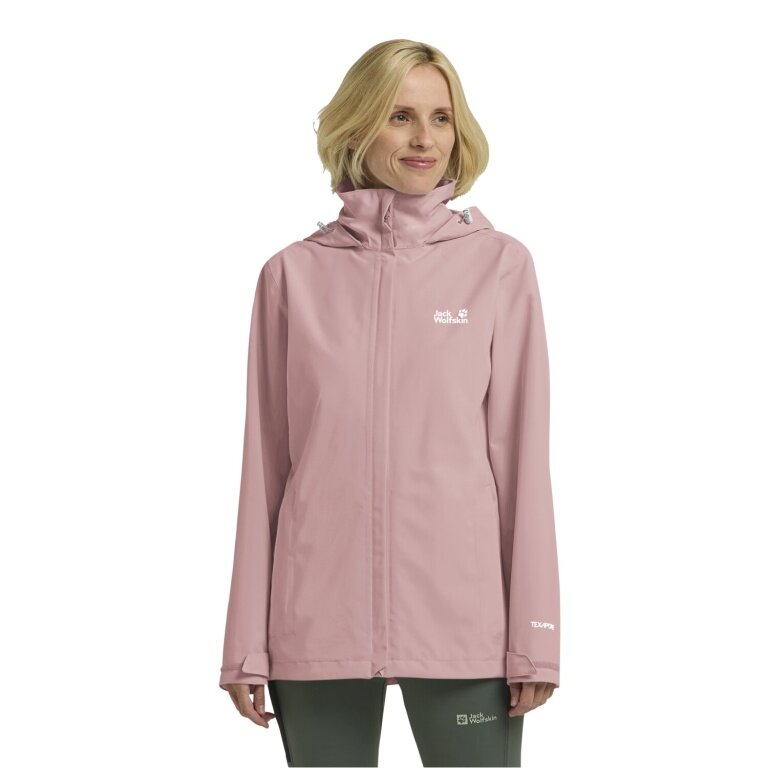 Jack Wolfskin Trailtime Rain Jacket 2-Layer (waterproof, breathable) light pink ladies