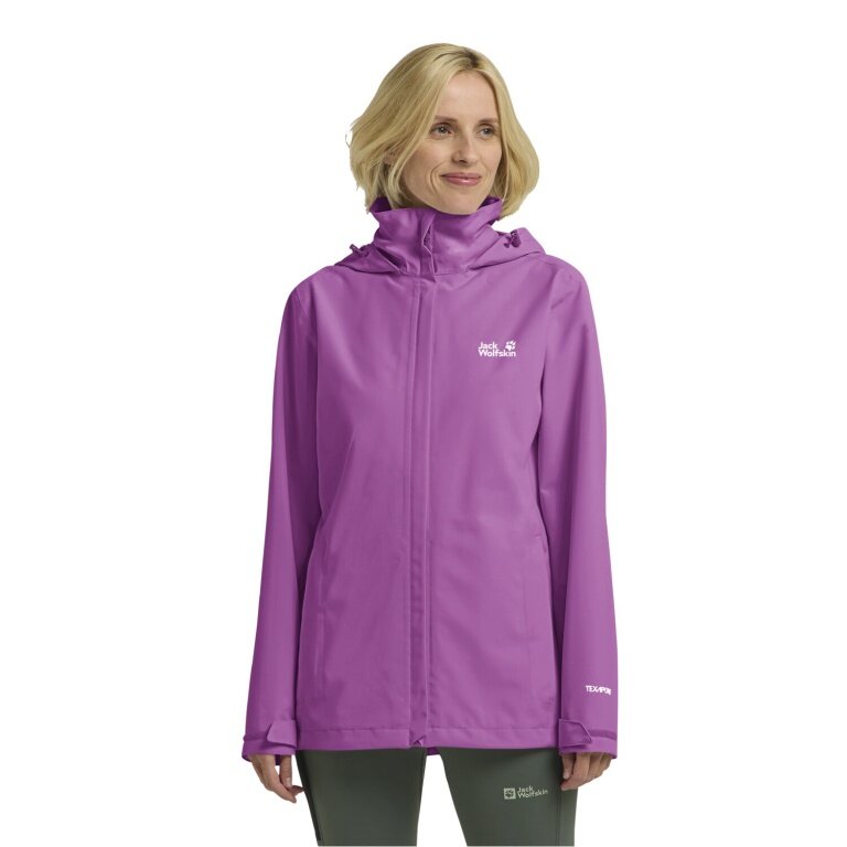 Jack Wolfskin Trailtime Rain Jacket 2-Layer (waterproof, breathable) violet ladies