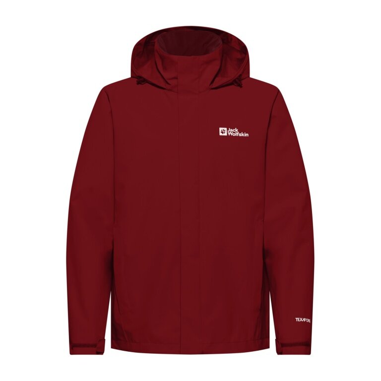 Jack Wolfskin Trailtime Rain Jacket 2-Layer (waterproof, breathable) red men's