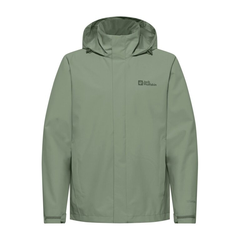 Jack Wolfskin Trailtime Rain Jacket 2-Layer (waterproof, breathable) light green men's