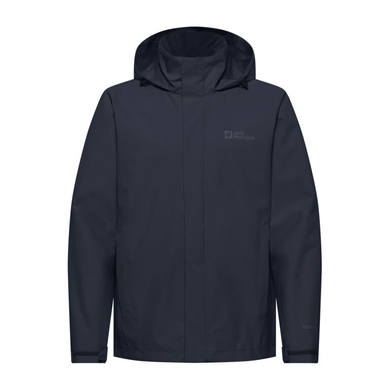 Jack Wolfskin Trailtime Rain Jacket 2-Layer (waterproof, breathable) dark blue men's