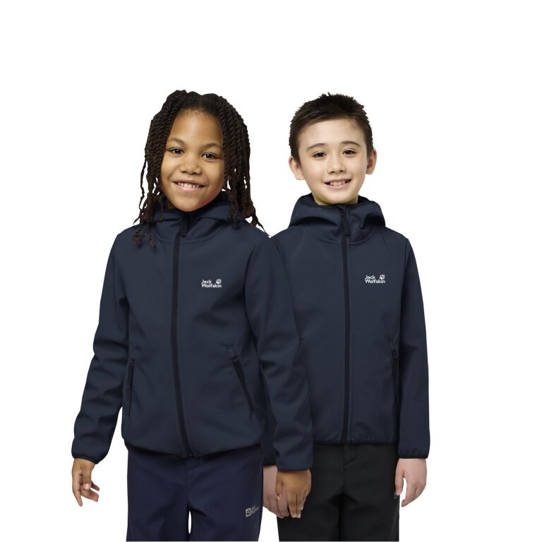 Jack Wolfskin Softshell Jacket Fourwinds (windproof, lined) 2025 sky blue Children/Youth (164-176)