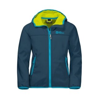 Jack Wolfskin Softshell Jacket Fourwinds (wind & water-repellent) dark blue Children/Youth (164-176)