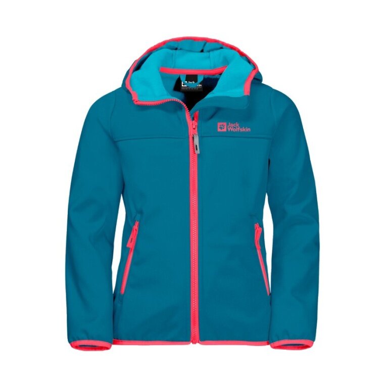 Jack Wolfskin Softshell Jacket Fourwinds (wind & water-repellent) Everest Blue Children/Youth (164-176)