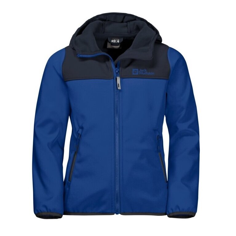 Jack Wolfskin Softshell Jacket Fourwinds (wind & water repellent) dark blue Kids