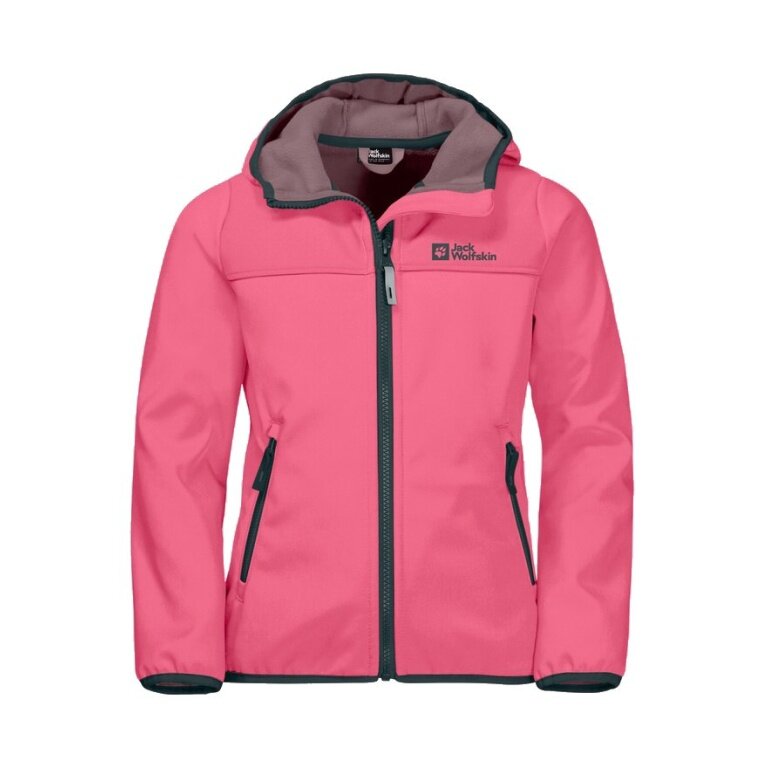 Jack Wolfskin Softshell Jacket Fourwinds (wind & water-repellent) pink girls (164-176)
