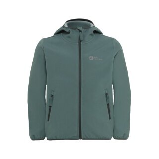 Jack Wolfskin Softshell Jacket Fourwinds (windproof, lined) 2025 jade green children/teenagers (164-176)