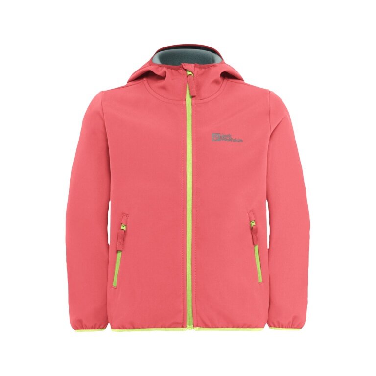 Jack Wolfskin Softshell Jacket Fourwinds (windproof, lined) 2025 sunset pink/coral girls