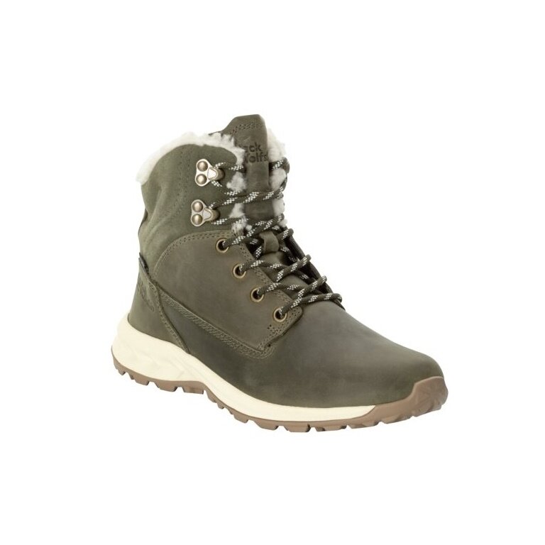 Jack Wolfskin Winter Boots Queenstown City Texapore Mid (Leather, Waterproof) Moss Green Women