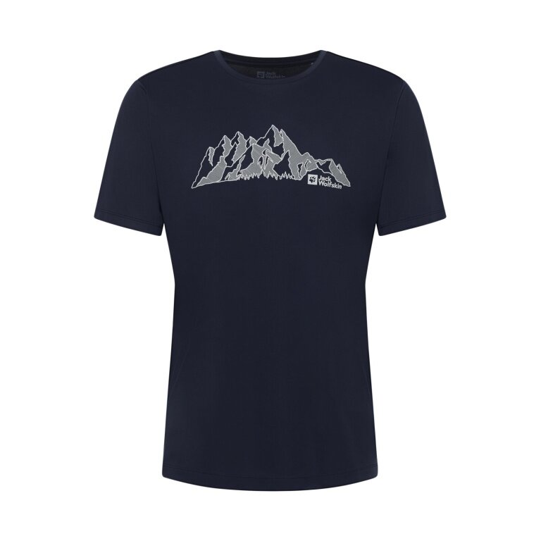 Jack Wolfskin Hiking T-shirt Peak Graphic (breathable, quick-drying) navy blue men's