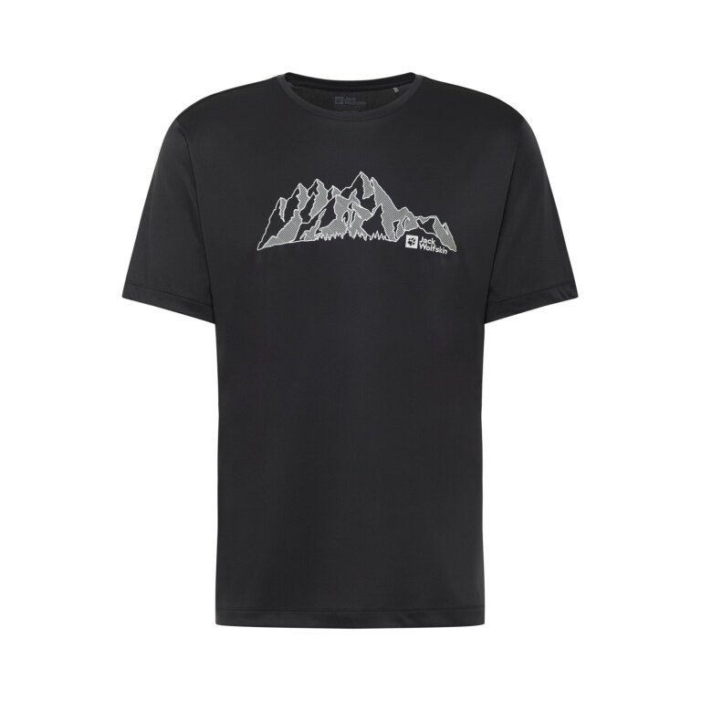 Jack Wolfskin Hiking T-Shirt Peak Graphic T (breathable, quick-drying) phantom grey men's