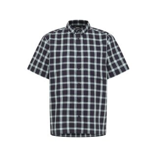 Jack Wolfskin Planalto Hiking Shirt (Organic Cotton) Short Sleeve Navy Blue Men's