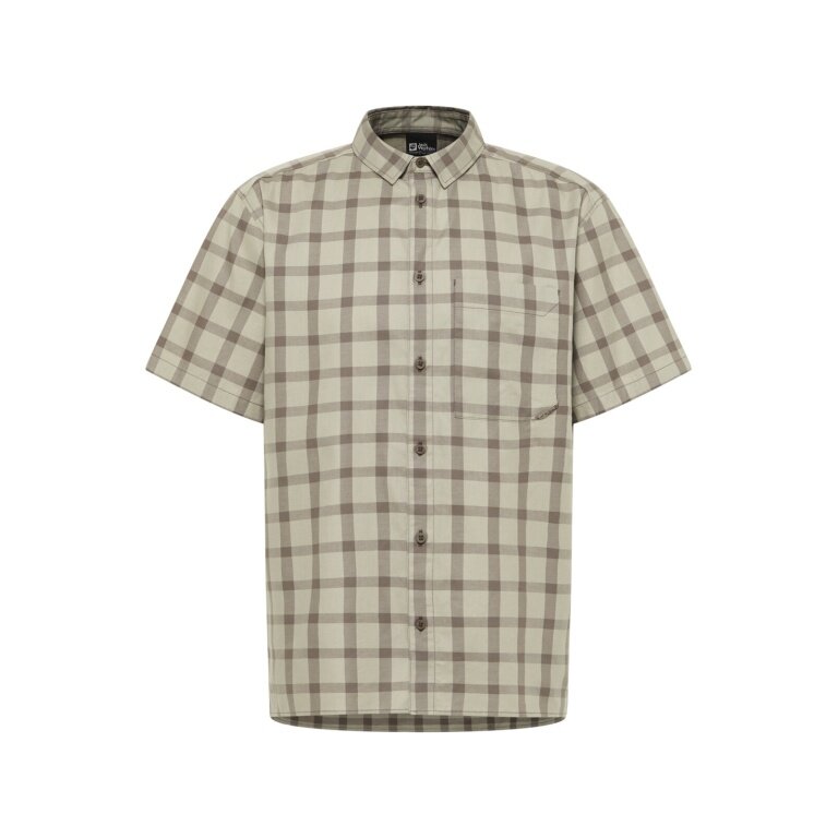 Jack Wolfskin Planalto Hiking Shirt (Organic Cotton) Short Sleeve Beige Men's