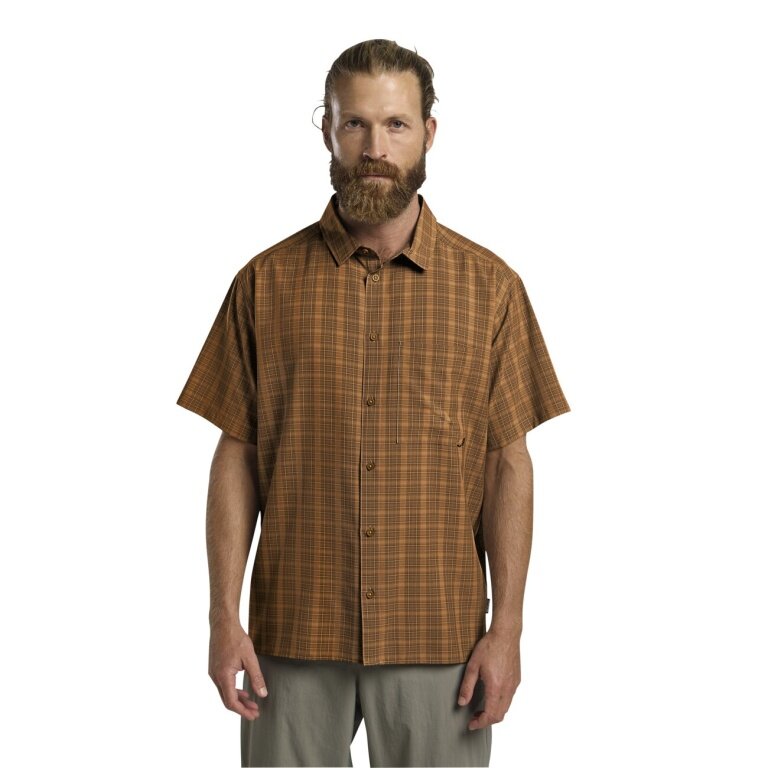 Jack Wolfskin Meseta Hiking Shirt (quick-drying, breathable) Short Sleeve Brown Men's