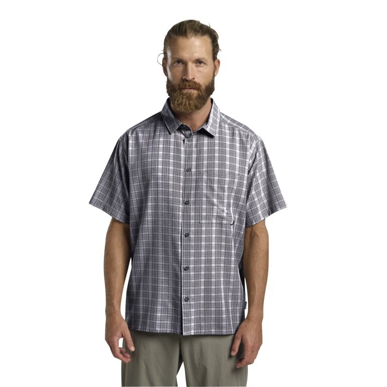 Jack Wolfskin Meseta Hiking Shirt (quick-drying, breathable) Short Sleeve grey/white Men's