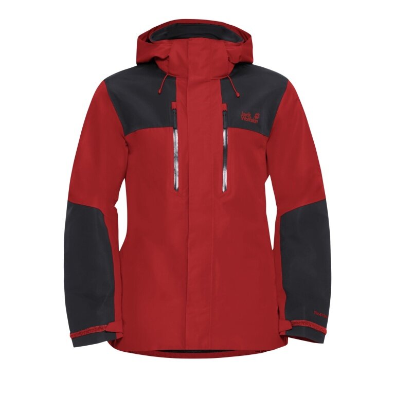Jack Wolfskin Hiking Jacket/Rain Jacket Jasper 2-Layer (Weather Protection Jacket, Waterproof, Windproof) Red/Black Men's