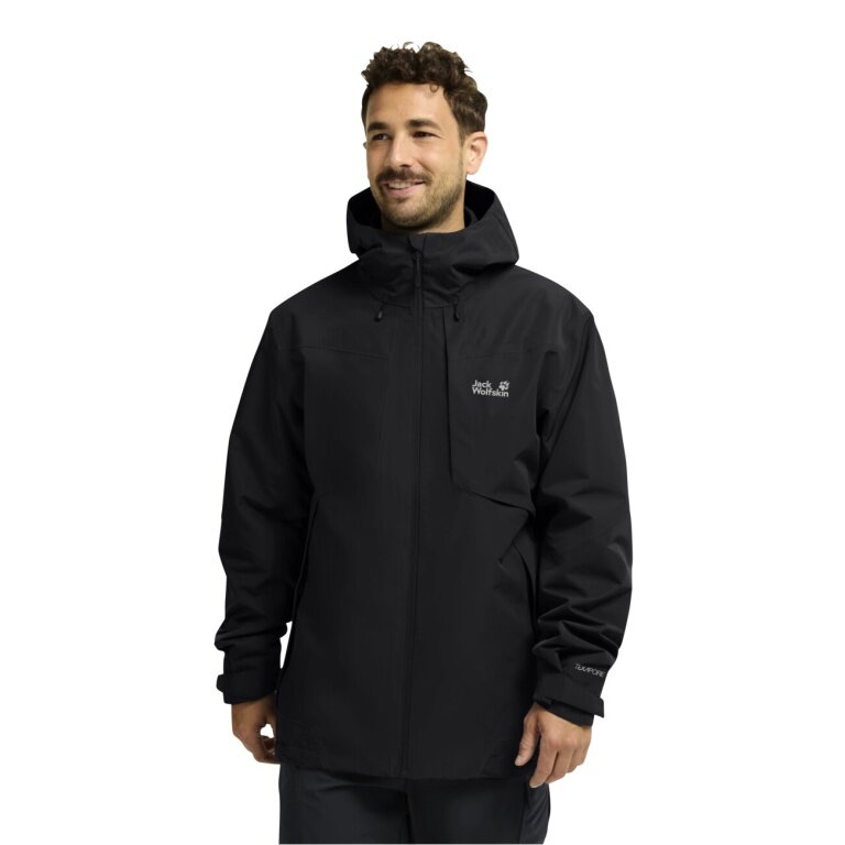 Jack Wolfskin Hiking Jacket/Rain Jacket Flextrail 2-Layer (waterproof, windproof) black men's
