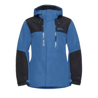 Jack Wolfskin Hiking Jacket/Rain Jacket Jasper 2-Layer (Weather Protection Jacket, Waterproof, Windproof) Blue/Black Men's