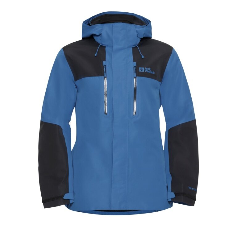 Jack Wolfskin Hiking Jacket/Rain Jacket Jasper 2-Layer (Weather Protection Jacket, Waterproof, Windproof) Blue/Black Men's